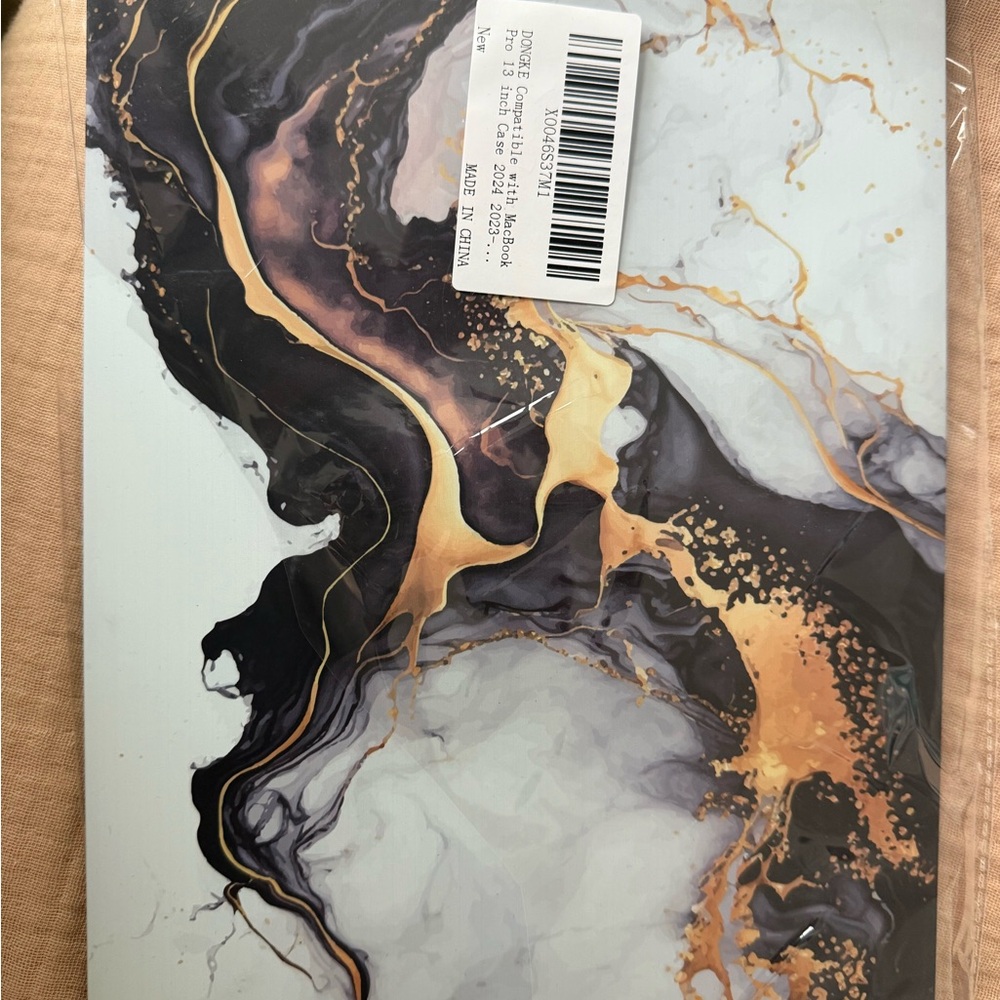 Abstract Marble MacBook cover with Gold Accents